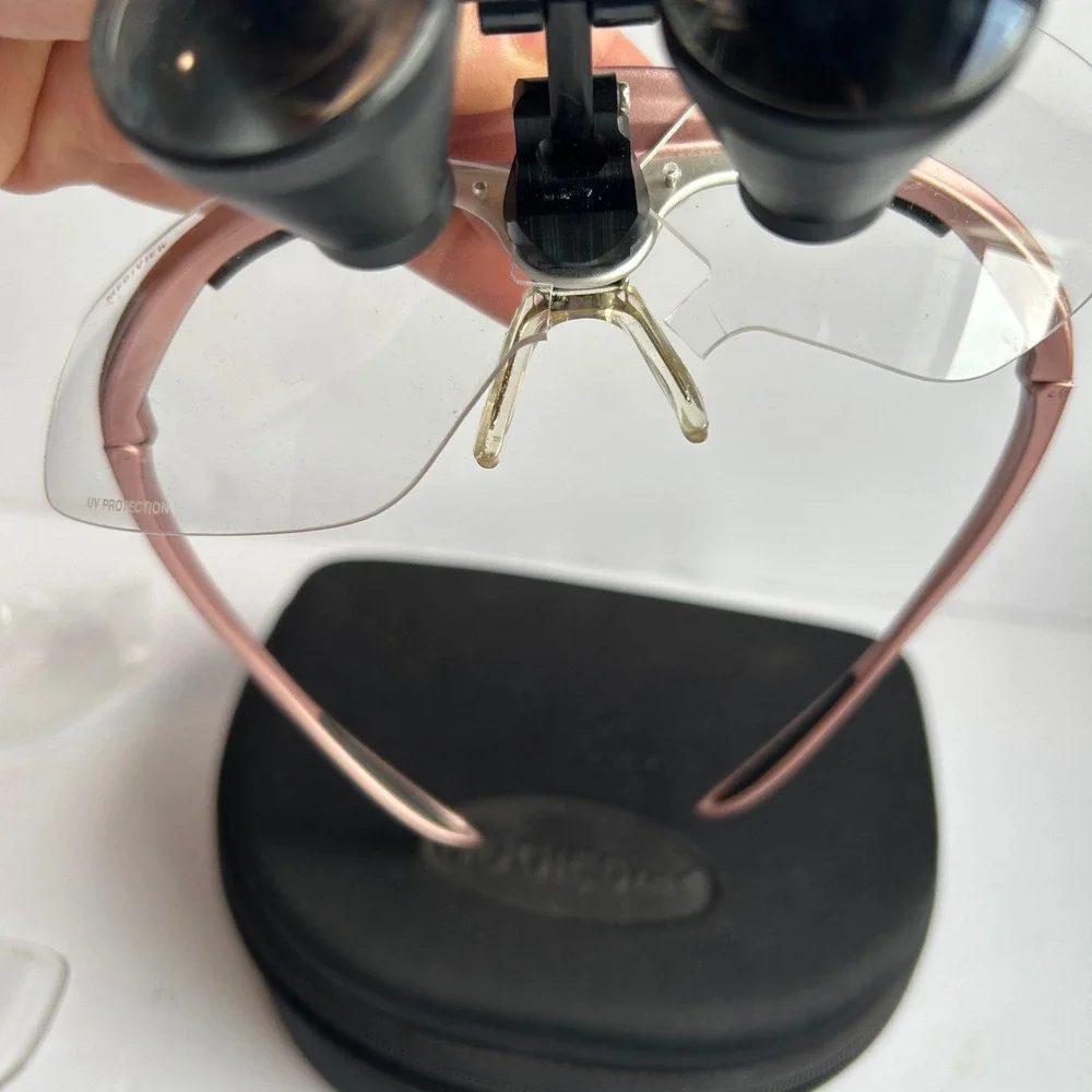 PeriOptix 250-L Flip Up Dental Loupes Hogies Frame Rose Gold 2.5x TTL
